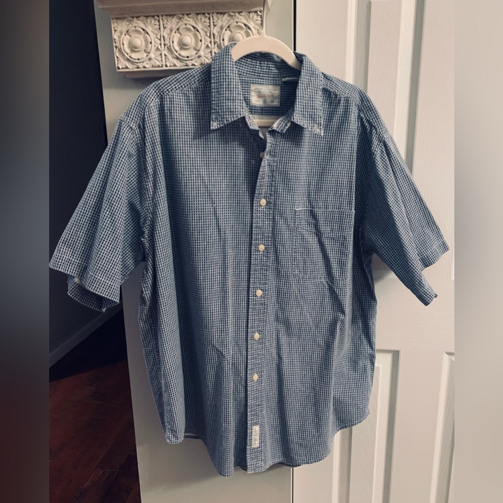 American Eagle Vintage Blue Checkered Men's Shirt - L